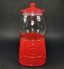 Gumball Machine Glass Candy Jar Canister Red Flashed Clear Glass Medium  for sale  Shipping to South Africa