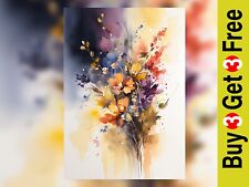 Autumn bloom watercolor for sale  PORTSMOUTH