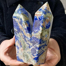 2,51 lb pedra listrada azul natural cabeça multiponta cristal quartzo coluna de energia, usado comprar usado  Enviando para Brazil