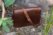 new Vintage Leather Men's Handmade Brown Laptop Shoulder Satchel Messenger Bag, used for sale  Shipping to South Africa