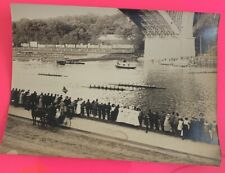 Foto de imprensa vintage ~1912 regata barco remo tripulação corrida multidão cavalo carruagem ponte comprar usado  Enviando para Brazil