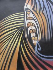 abstrakcyjny minimalistyczny dzika afrykańska zebra współczesny obraz olejny płótno sztuka nowoczesna na sprzedaż  Wysyłka do Poland