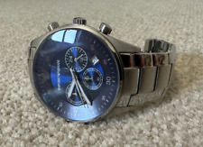 Relógio masculino cronógrafo emporio armani ar5860 mostrador azul prata s/aço, usado comprar usado  Enviando para Brazil