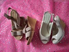 Ladies Size 4 Wedge Cream Shoes Bundle, used for sale  Shipping to South Africa