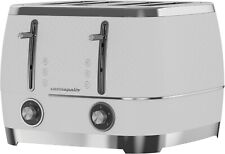 BEKO Cosmopolis Toaster TAM8402CR, Retro White Chrome Teal Design, Extra Wide for sale  Shipping to South Africa