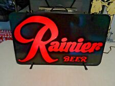 VINTAGE 1970'S RAINIER BEER RED LIGHTED SIGN BACK BAR Light Up SEATTLE 22 X 13, used for sale  Shipping to Canada