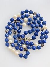 Usado, Collar de plata esterlina de filigrana perla lapislázuli de exportación china de colección 22,5 segunda mano  Embacar hacia Argentina