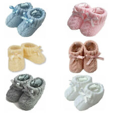 Newborn Baby Spanish Style Knitted Booties Bootees Bow Boy Girl 0-3 Months for sale  Shipping to South Africa