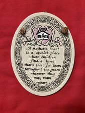 Mother’s Day Trinity Pottery Oval Ceramic 'A Mother's Heart'  Plaque 7.25 x 5.5 for sale  Shipping to South Africa