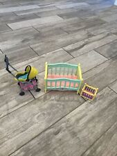 Barbie Baby Infant Nursery Furniture Lot of 3. 2Cribs And A Stroller for sale  Shipping to South Africa