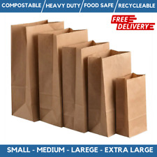 Sacos de papel marrom Kraft base plana sacos de transporte para viagem sacos SOS sem alças comprar usado  Enviando para Brazil