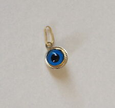 Pingente Berloque Sólido Evil Eye Ouro Amarelo 14k Redondo 9mm da Grécia "mataki"  comprar usado  Enviando para Brazil