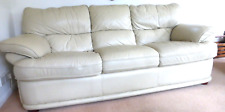 cream 3 seat leather sofa for sale  WISBECH