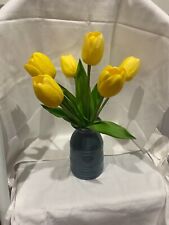 Flores artificiais de tulipas amarelas 6 hastes amarelas em vaso, usado comprar usado  Enviando para Brazil
