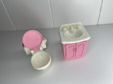 Pia e vaso sanitário vintage rosa e branco Fisher-Price Loving Family casa de bonecas comprar usado  Enviando para Brazil