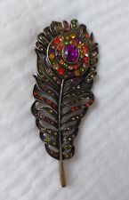 Peacock feather brooch for sale  LONDON