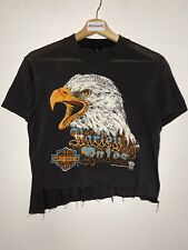 Camisa vintage Harley Davidson 1985 reglas emblema águila punta única trillada 3D segunda mano  Embacar hacia Argentina