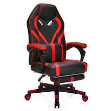 Ergonomic Swivel Gaming Chair With Retractable Footrest And Lumbar Support-Red for sale  Shipping to South Africa
