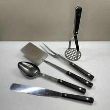Lote 5 utensilios de cocina de acero inoxidable con punta de flecha de sílex EE. UU. espátula cuchara trituradora tenedor segunda mano  Embacar hacia Argentina