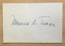 Maria A. von Trapp (1905-1987) - original autograph / trapp family / Ruth Leuwerik for sale  Shipping to South Africa
