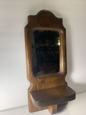 "Espejo de pared de madera rústico vintage con estante ~ cabina ~ entrada ~ hermoso ~ regalo ~ 16x7" segunda mano  Embacar hacia Argentina
