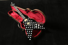 Guitarra elétrica Flying V Randy Rhoads preto e branco bolinhas ponte tremolo comprar usado  Enviando para Brazil