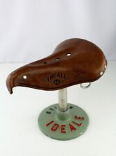 1950's Old Bike Saddle IDEAL Old Bicycle Leather Saddle, used for sale  Shipping to South Africa