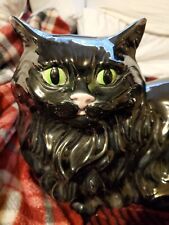 Vintage Large 18'' Black Beuty Ceramic Persian Cat Statue Bank for sale  Shipping to South Africa