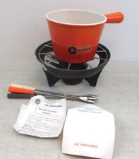 Used, Le Creuset Cast Iron Fondue Set. Orange with forks and instructions in French for sale  Shipping to South Africa
