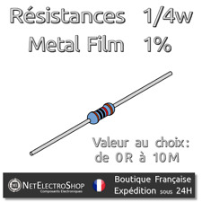 Lot de 20 Resistances 1/4W 1% Métal - Valeur au choix (170 valeurs) d'occasion  Tain-l'Hermitage