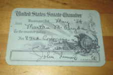 Używany, 1954 Karta Izby Senatu USA podpisana przez Johna Stennisa - Mississippi Senator na sprzedaż  Wysyłka do Poland