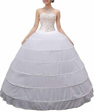 Wedding 6 Hoop Skirt Petticoat Crinoline White Women Long Ball Gown Underskirt for sale  Shipping to South Africa