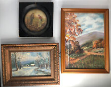 3 small framed art pieces vintage for sale  Shipping to South Africa