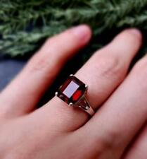 Garnet Ring 925 Sterling Silver Band & Statement Handmade Ring, All Size MS256 for sale  Shipping to South Africa