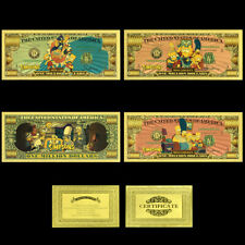 4Stück Die Simpsons Goldfolien-Banknoten US Anime Geschenke Sammeln comprar usado  Enviando para Brazil