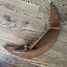 Used, Vintage Crescent Moon Stairs Wooden Wall Shelf Handmade MCM Staircase for sale  Shipping to South Africa