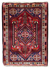 VINTAGE TRIBAL QASHQAI RUG HANDMADE PERSIAN WOOL CARPET 4'8" x 3'4" CLEAN for sale  Shipping to South Africa