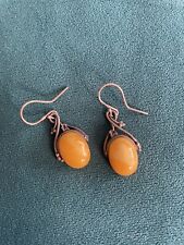 Amber drop earrings for sale  SWINDON