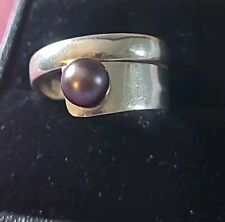 Silver pearl ring for sale  BARNSLEY