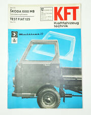 Kft Kraftfahrzeugtechnik Magazine 12 December 1968 Multicar 22 Skoda 1000MB na sprzedaż  Wysyłka do Poland