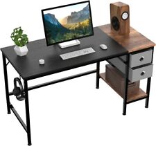 Computer Desk Office Computer Desk With Bookshelf & drawer BLACK & BROWN HOMIDEC for sale  Shipping to South Africa