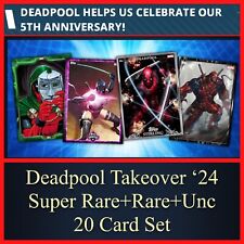 DEADPOOL TAKEOVER 24-SUPER RARE+RARE+UNCM 20 CARD SET-TOPPS MARVEL COLLECT for sale  Shipping to South Africa