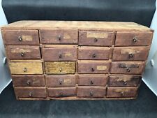 Antique Primitive Hardware Nuts & Bolts 20 Drawer Wooden Folk Art Cabinet  for sale  Shipping to South Africa