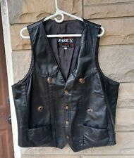 Park V Preto Tamanho 48 Couro Snap Down Concho Biker Motorcycle Vest comprar usado  Enviando para Brazil