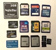 Lote de 15 tarjetas de memoria formatos mixtos marcas CF SD M2 MMC XD Sony Memory Stick segunda mano  Embacar hacia Argentina