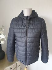 Men’s black ultra lightweight quilted padded coat with hood size M pre-owned VGC for sale  Shipping to South Africa