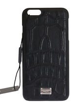 Dolce & Gabbana telefone caso padrão preto, de couro, Logotipo iPhone 6 Plus RRP $700, usado comprar usado  Enviando para Brazil