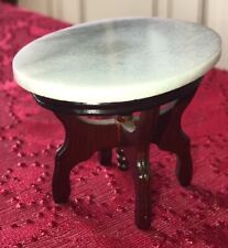 Dollhouse Miniature Stone Marble Top Wooden Side Table End Table 4 Footed, used for sale  Shipping to South Africa
