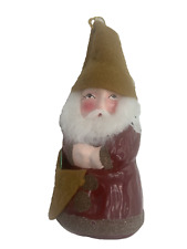 Glass Christmas Ornament 4.25" Figural Santa Felt Mica Faux Beard 1994, used for sale  Shipping to South Africa