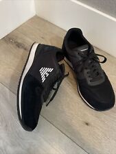 Sapatos masculinos Emporio Armani logotipo preto, tênis estilo casual, ótimo estado tamanho 11 comprar usado  Enviando para Brazil
